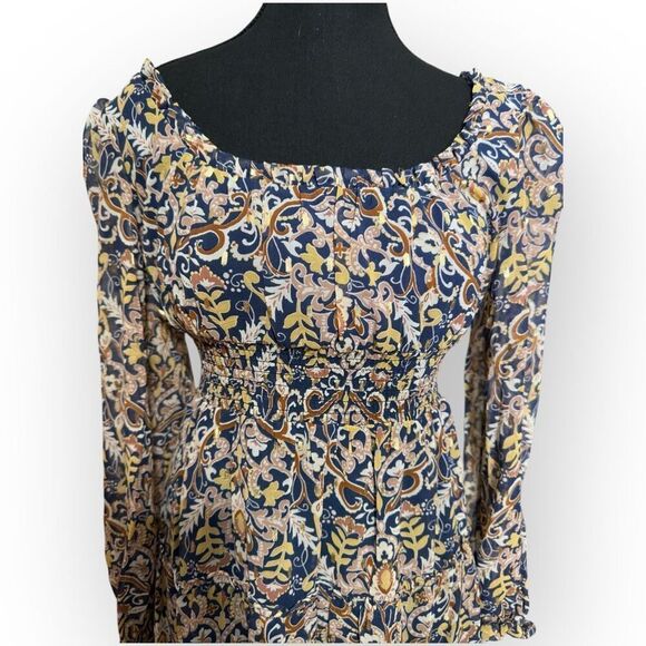 NWOT City Studio Floral Print Mini Dress Blue Small - Picture 3 of 11